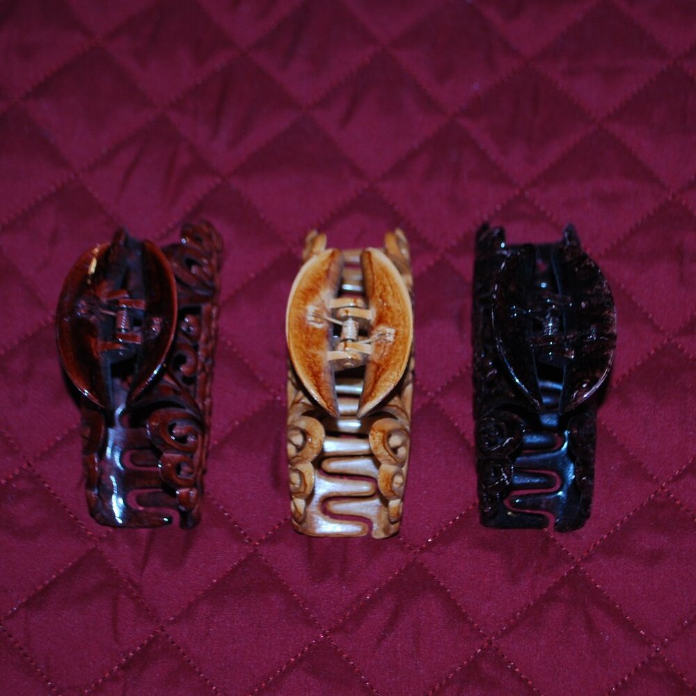 Set of 3 Decorative Hair Claw Clips - Picture 2 of 3